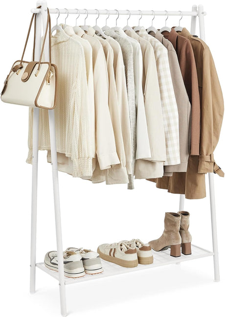 Kleiderständer mit Ablage Stahlgestell Weiss von Songmics