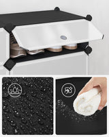 Schuhregal Steckregal DIY-Regal mit Tür Schwarz von Songmics