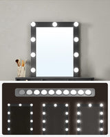 Schminktisch LED Spiegel Schubladen modern schwarz