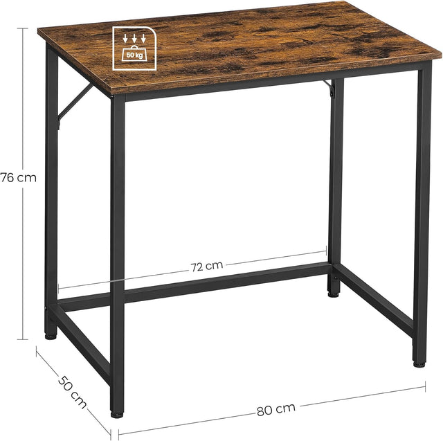 Computertisch Bürotisch Vintagebraun Tintenschwarz 80x50x76cm von Songmics