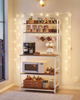 Küchenregal Steckdosen Mikrowellenregal Haken Walnussbraun