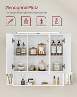 Badezimmerschrank Spiegelschrank LED Beleuchtung Wolkenweiss