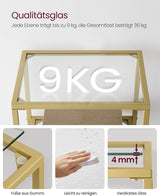 Regal mit 4 Ablagen Goldfarben