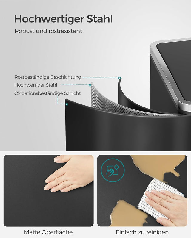 Mülleimer Mülltrennsystem 60L Softclose Schwarz