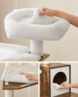 Kratzbaum 2-in-1 mit Katzenklo-Schrank vintagebraun