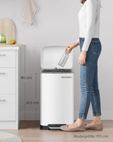 Mülleimer Küche 30L Stahl Weiss