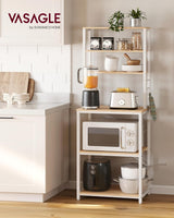 Küchenregal Standregal Mikrowellenregal Stahlrahmen Rustikal Goldeiche