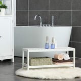 Schuhregal Bambus 2 Ebenen Weiss von guteszeug.ch