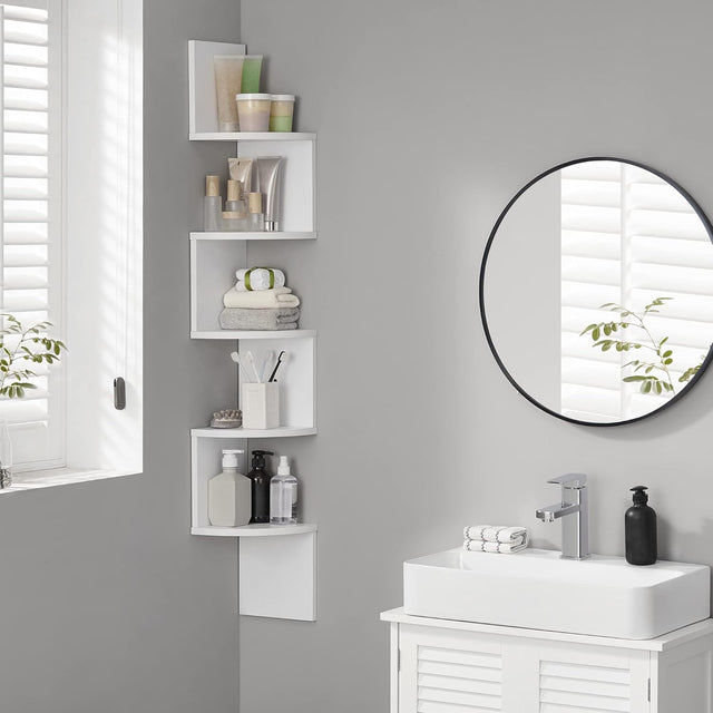 Eckregal Wandregal 5 Ebenen Wolkenweiss