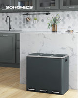 Mülleimer Küche Mülltrennsystem 3 Fächer Grüngrau