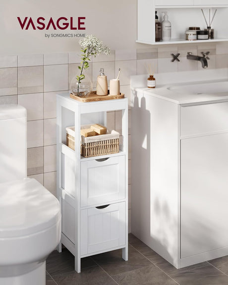 Badkommode Holzregal 4 Etagen Weiss von Songmics