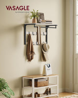 Wandgarderobe mit Ablage vintageweiss-schwarz von Songmics