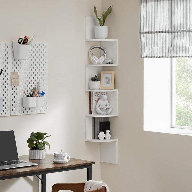 Eckregal Wandregal 5 Ebenen Wolkenweiss