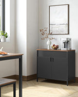 Aufbewahrungsschrank Metallschrank Doppeltür Verstellbar Vintagebraun von Songmics