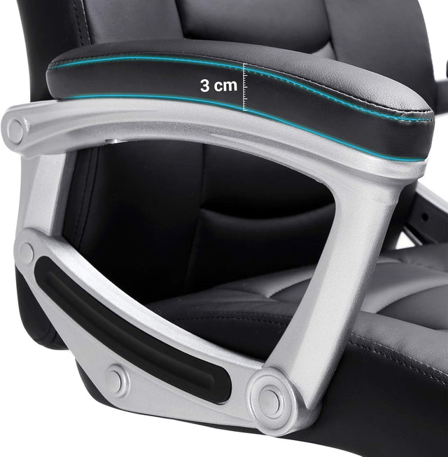 Bürostuhl Ergonomisch Höhenverstellbar Stabil Schwarz von Songmics