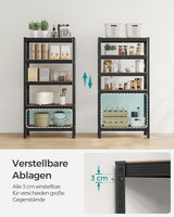 Standregal Industrie-Design mit 5 Ablagen, bis 650 kg belastbar, vintagebraun-schwarz von Songmics