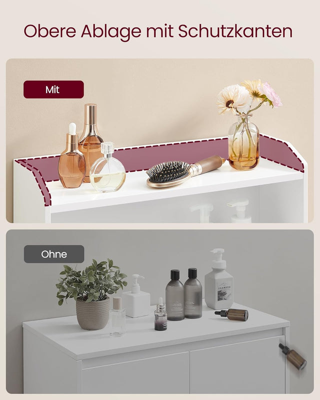 Badezimmerschrank mit Türen und Einlegeböden wolkenweiss