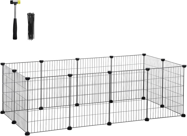 Freilauf Kleintiergehege Metallgitter Kaninchen Schwarz