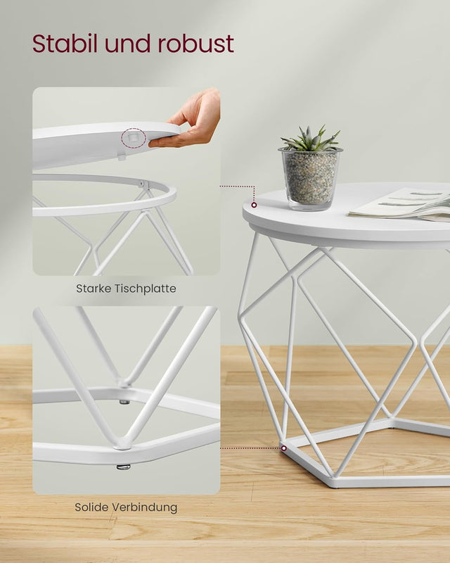 Couchtisch Set modern abnehmbar schneeweiss