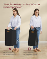 Wäschekorb, Wäscheregal mit Rollen und Ablage kastanienbraun von Songmics