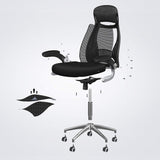 Bürostuhl mit Kopfstütze und Wippfunktion Schwarz