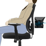 Bürostuhl ergonomisch verstellbar gepolstert Schwarz