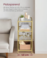 Regal mit 4 Ablagen Goldfarben