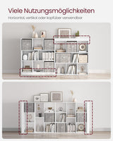 Bücherregal 8 Fächer Horizontal Wohnzimmer Weiss von Songmics