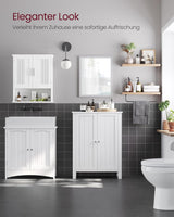 Badezimmerschrank Freistehend Verstellbare Regale Weiss von Songmics