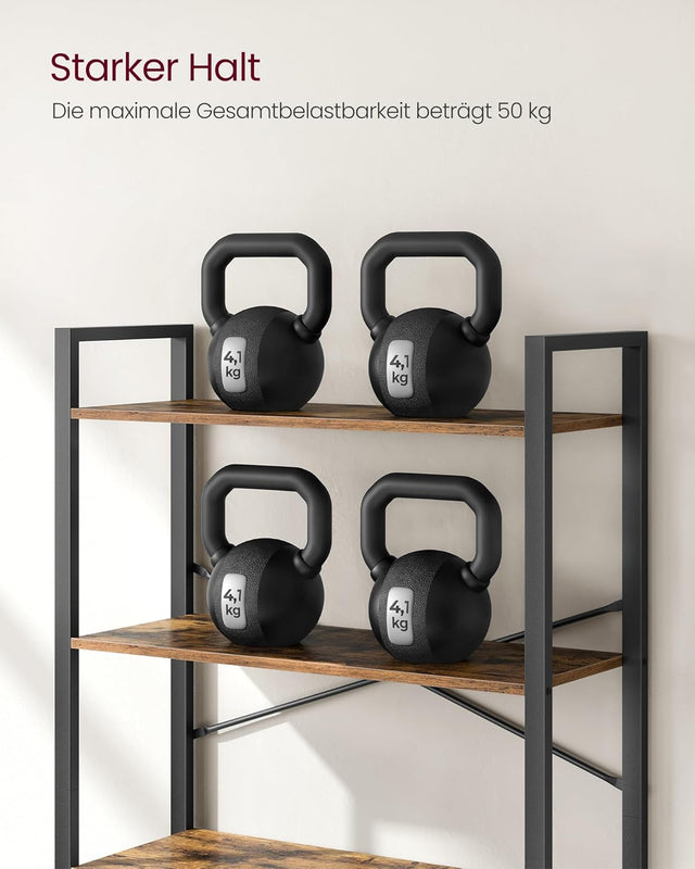 Bücherregal Industrie-Design freistehend vintagebraun-schwarz