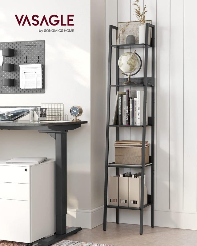 Bücherregal Leiterregal 5 Ebenen Schwarz