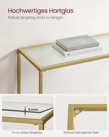 Konsolentisch Hartglas Modern Verstellbar Wohnzimmer Gold