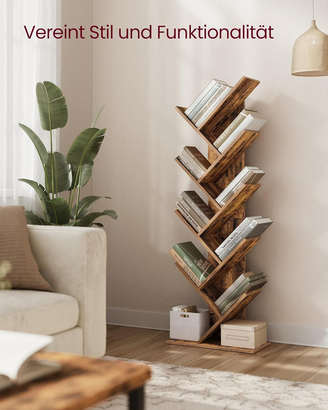 Bücherregal Baumform 9 Ebenen Vintagebraun