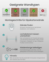 Kleiderstangen Wandmontage platzsparend Industrie-Design schwarz von Songmics