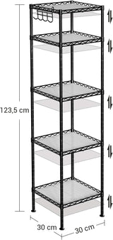 Badezimmerregal Metall erweiterbar schwarz-transparent