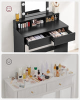 Schminktisch LED Spiegel Schubladen modern schwarz