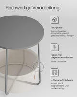 Beistelltisch rund mit Stauraum zementgrau