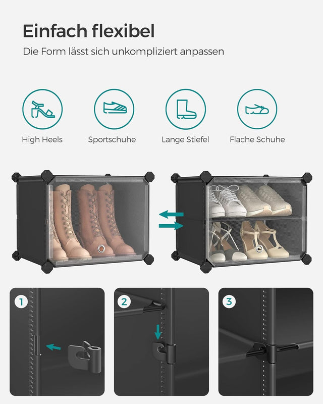 Schuhregal mit 6 Fächern tintenschwarz von Songmics