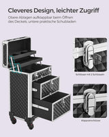 Kosmetikkoffer Trolley mit Schubladen Schwarz