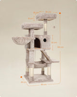 Kratzbaum gross für Katzen Ombré-Braun-Weiss