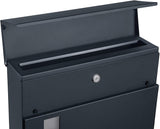 Briefkasten XXL mit Zeitungsfach abschliessbar Anthrazit