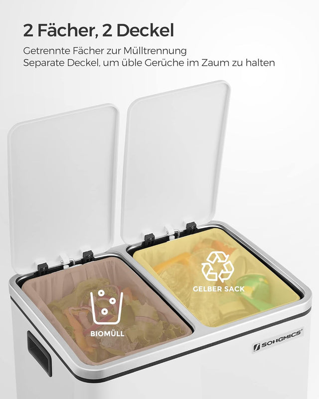 Mülleimer Küche Mülltrennsystem Softclose Wolkenweiss