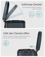 Mülleimer Küche 30L Softclose grüngrau