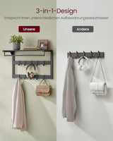 Wandgarderobe mit Ablage anthrazitgrau-schwarz von Songmics