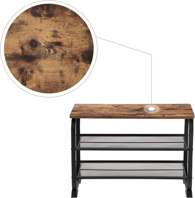 Schuhbank Holzoptik Vintage Braun von Songmics