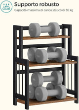 Gewürzregal Bambus 3 Ebenen vintagebraun-schwarz