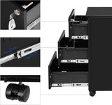 Rollcontainer abschliessbar Büro tintenschwarz von Songmics