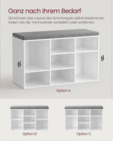 Schuhbank mit Stauraum und Kissen Taubengrau von guteszeug.ch