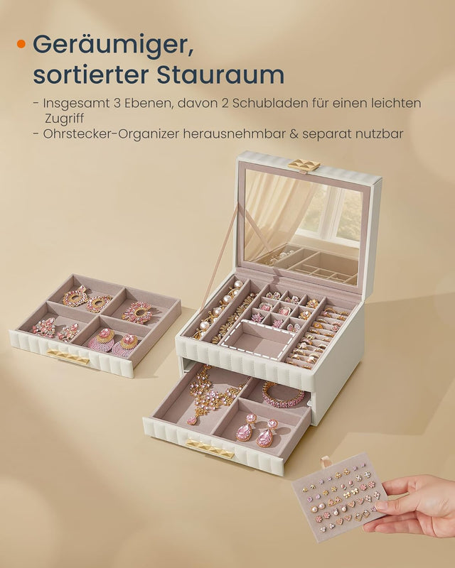 Schmuckkästchen mit Spiegel wolkenweiss