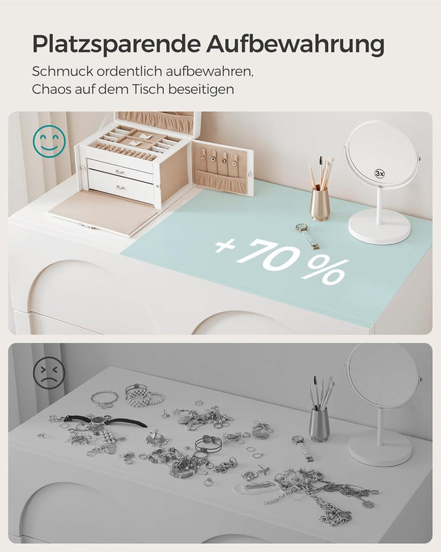 Schmuckkästchen mit Schubladen und Mini-Box Weiss
